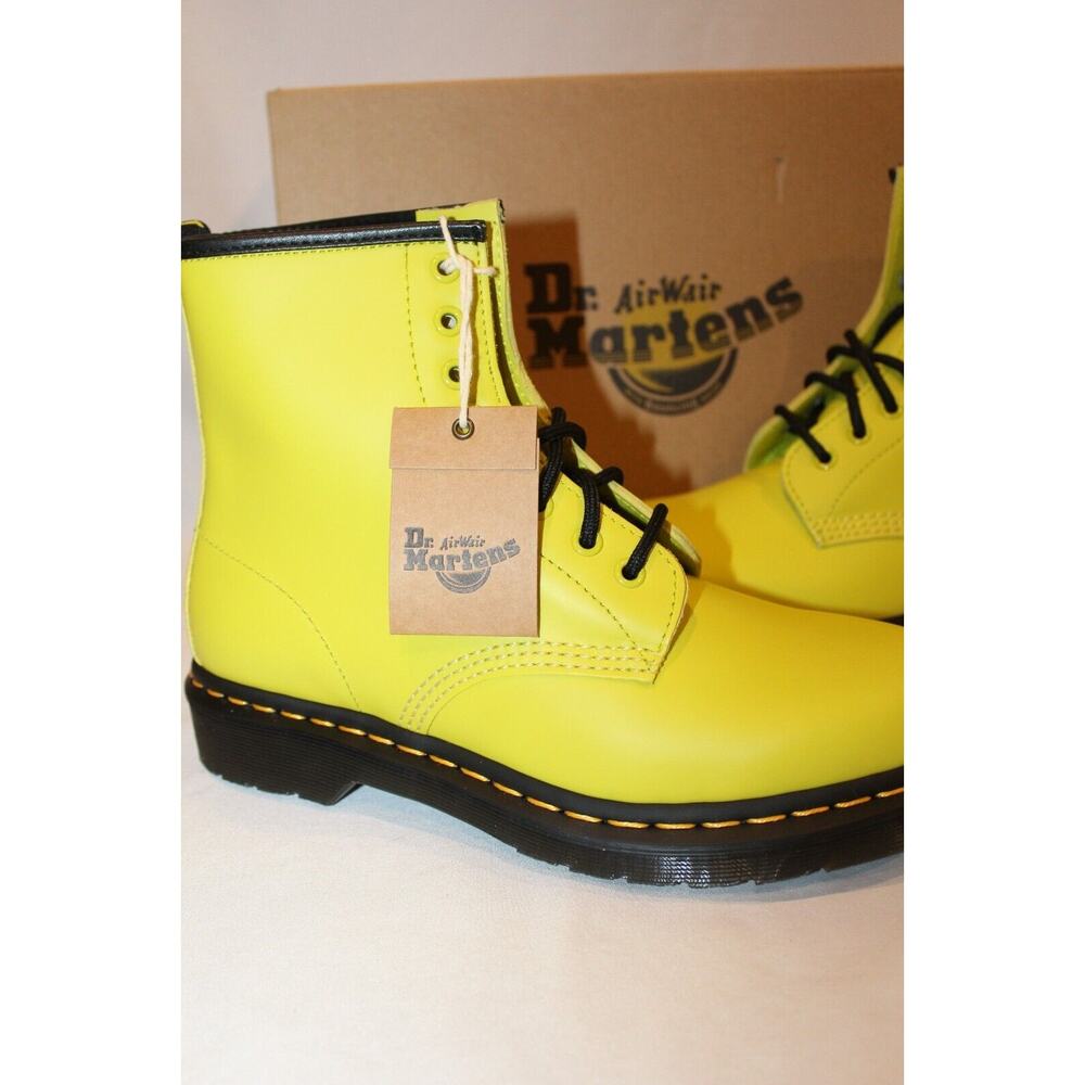 Dr. Martens Sulphur Yellow Combat Boots - Picture 3 of 12